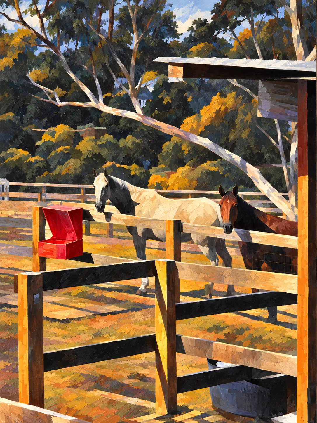 A golden paddock bond between horse and human