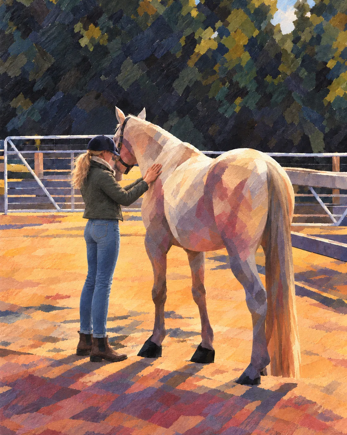 A horse in a quiet field